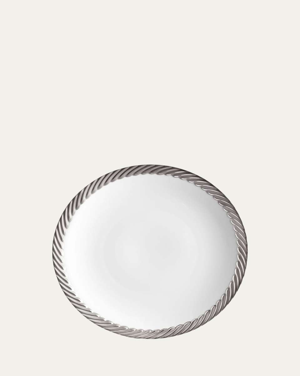 Corde Salad/Dessert Plate, White/Silver